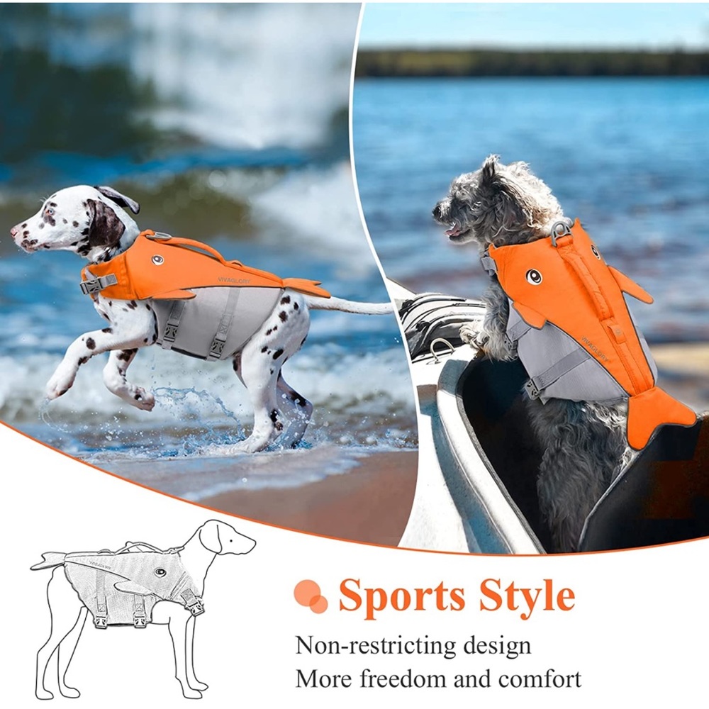 Medium Dog Life Vest, Reflective Whale-Shape Life Vest - Picture 9 of 12